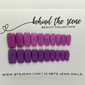 20pc Purple Press On Nails